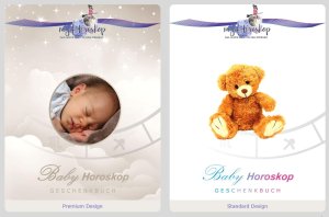 Babyhoroskop Geschenkbuch Cover Premium oder Standard