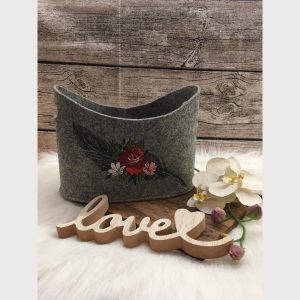 Filz Korb Geschenk Muttertag Stickerei