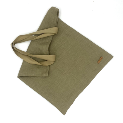 Einkaufstasche aus Leinen_Lino/Grün