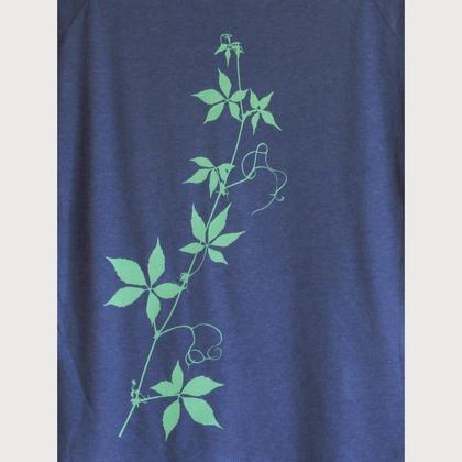 Clematis Heilpflanzen Bio T-Shirt Wilder Wein Bamboo blau grün fairtrade - Image 3