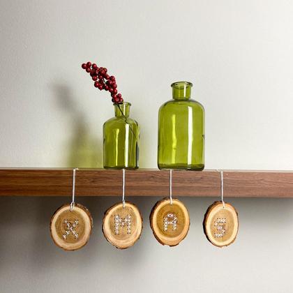 Bestickte "X-MAS" Holzscheiben - Image 2