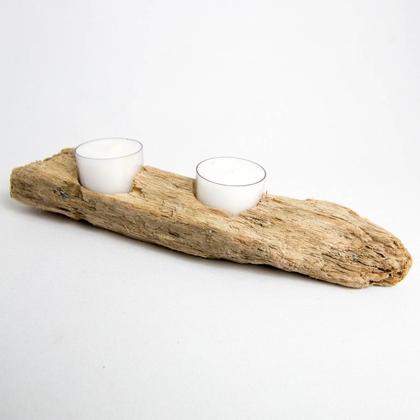 Treibholz-Teelichthalter klein