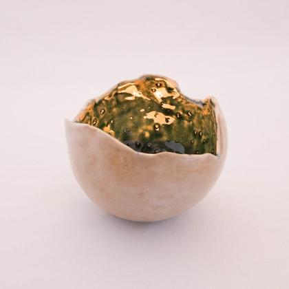 Windlichtkugel beige-grün - klein - Image 2