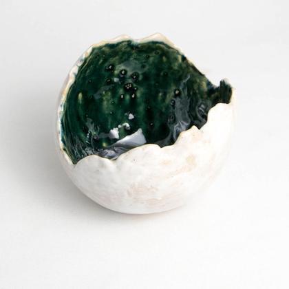 Windlichtkugel weiß-grün - klein - Image 4