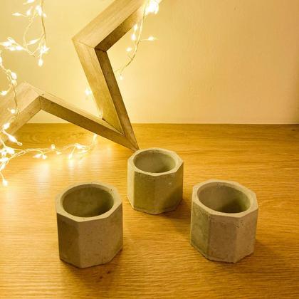 3 Teelichthalter aus Beton