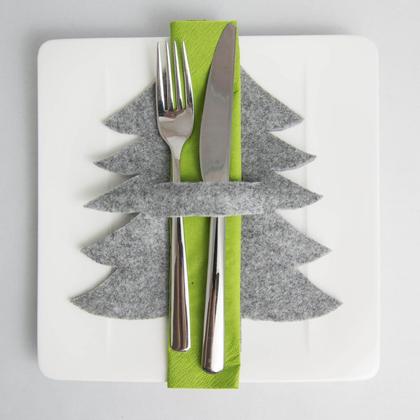 Weihnachtlicher Besteckhalter aus Filz