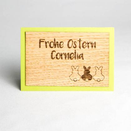 Holz-Platzkarte "Frohe Ostern"