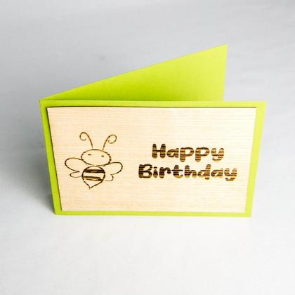 Holz-Karte "Happy Birthday" & Bine - Image 3