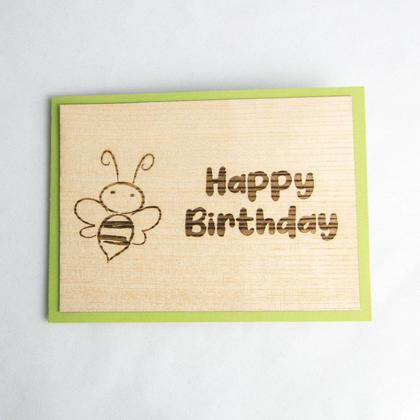 Holz-Karte "Happy Birthday" & Bine - Image 2