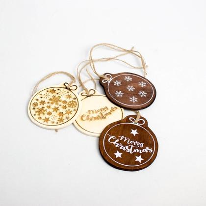 Weihnachts-Geschenksanhänger aus Holz - nuss - Image 4