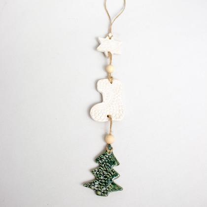 Weihnachtlicher Keramikanhänger - 3 Anhänger