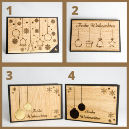 5+1 Gratis Aktion Holz-Weihnachtskarten
