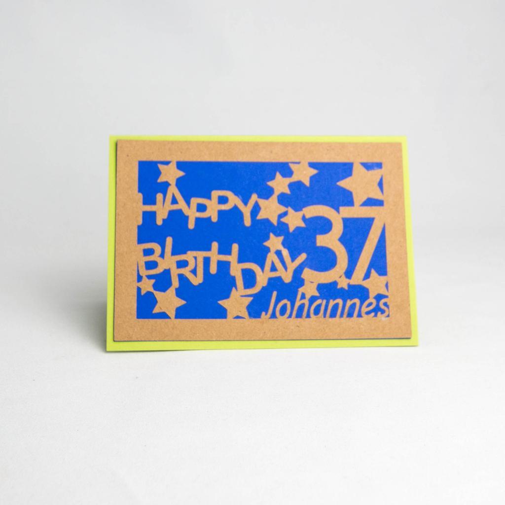 Glückwuschkarte "Happy Birthday & Name & Alter"