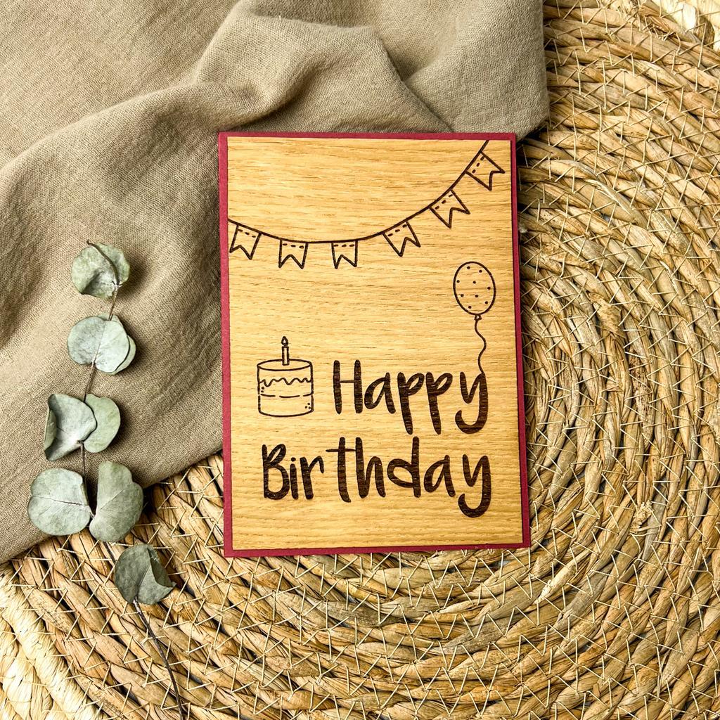 Holz-Karte "Happy Birthday" - Image 2