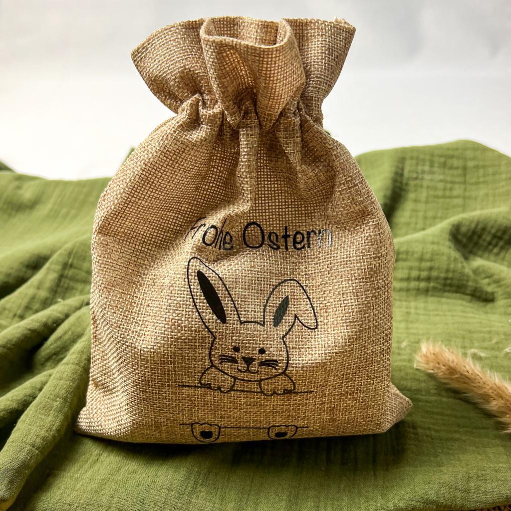 Personalisiertes Ostersäckchen Hase mit Schild groß - Image 2