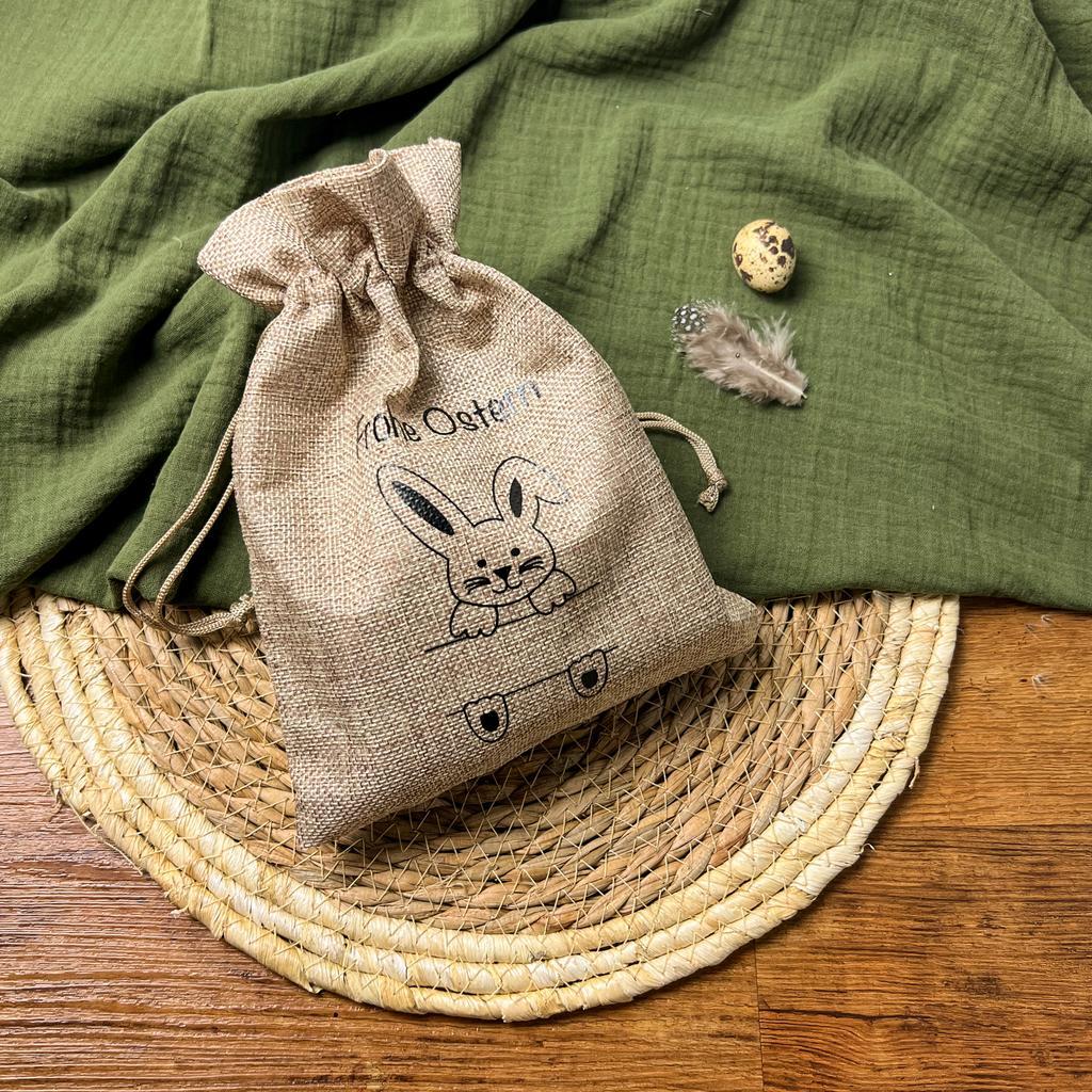 Personalisiertes Ostersäckchen Hase mit Schild klein