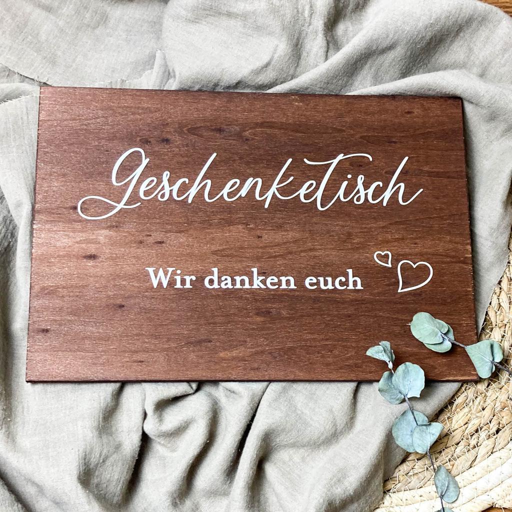 Holzschild Geschenketisch - Image 2