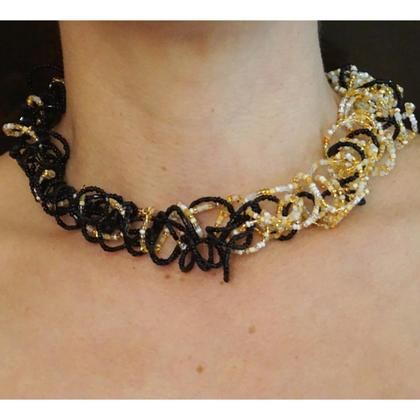 Knautschkette Schwarz-Gold