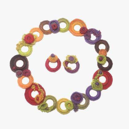 Blumen Set, Kette und Ohrringe