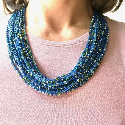 Halskette Troja blau