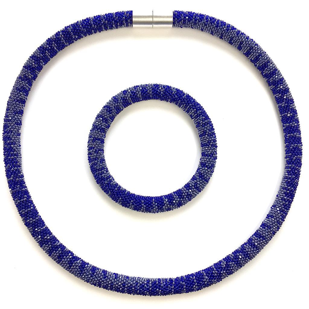 Miniperlen Schmuckset blau blau