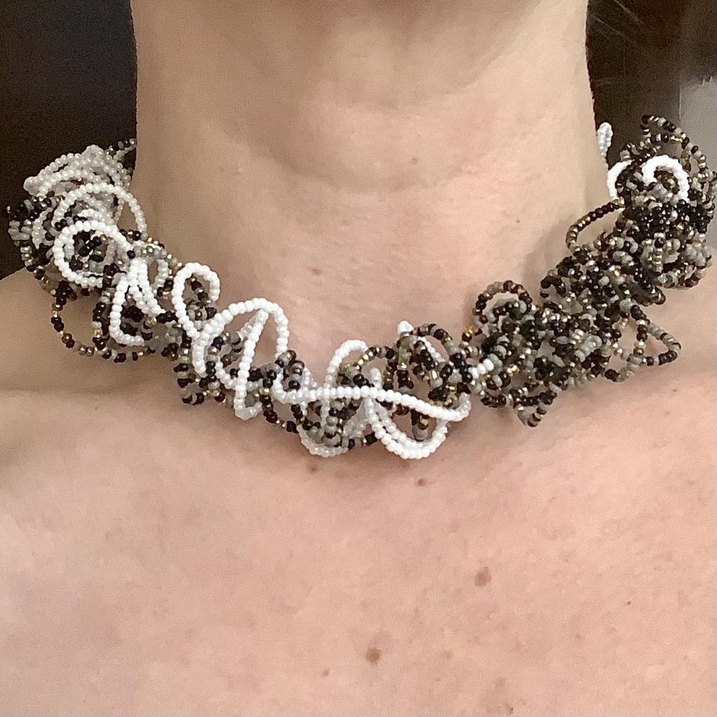 Knautschkette Grau-Weiß-Schwarz - Image 2