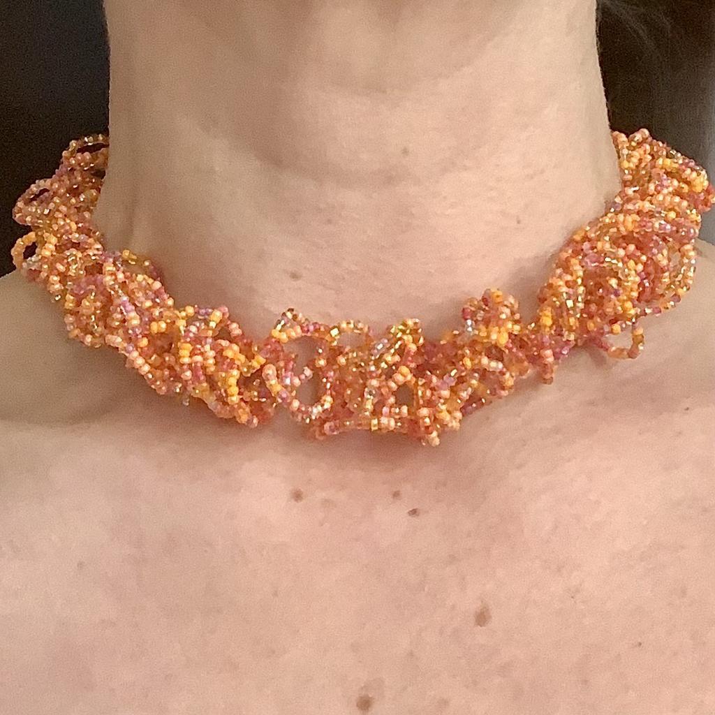 Knautschkette Orange Rosa - Image 2