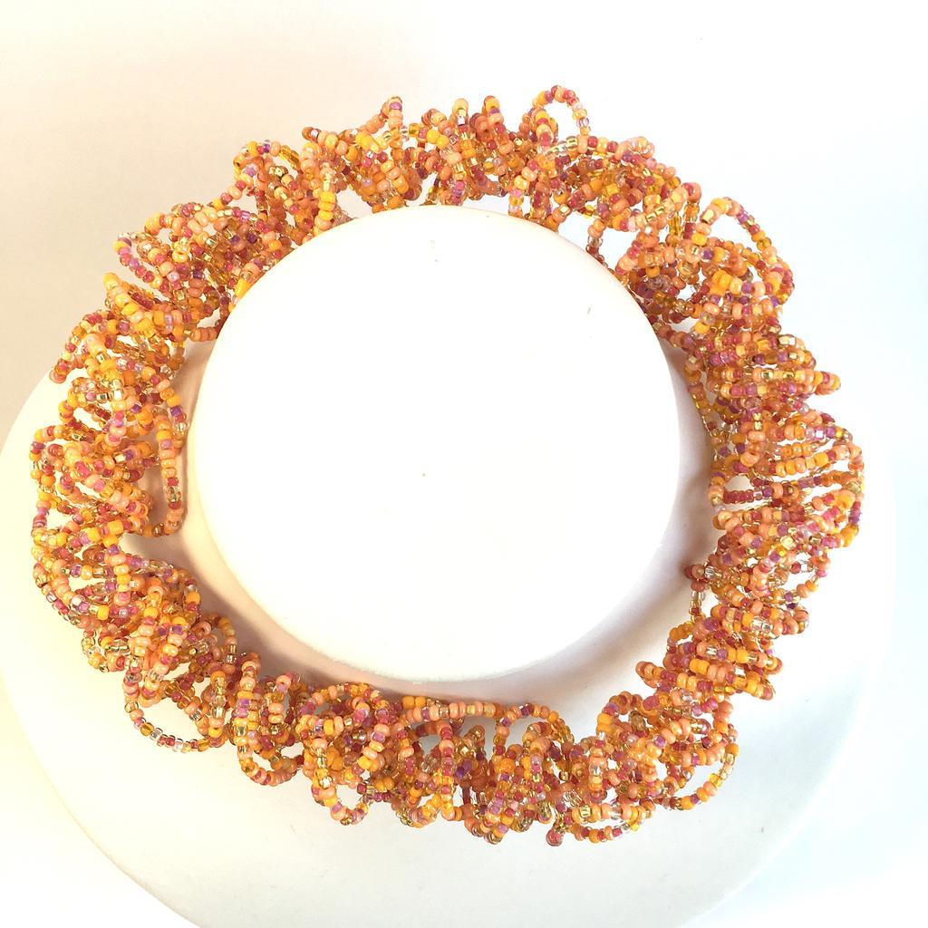 Knautschkette Orange Rosa