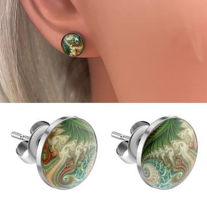 Ohrstecker mit Glaskuppel 'faun'