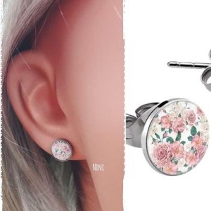 Ohrstecker mit Glaskuppel 'flowers'