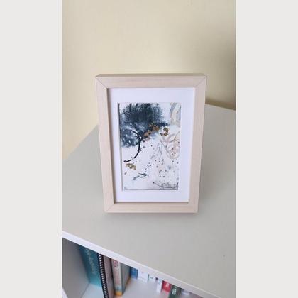 Mini Abstraktes Original Bild "schwarzgold" - Image 3