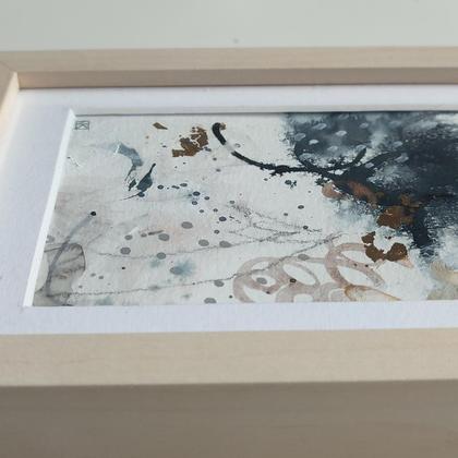 Mini Abstraktes Original Bild "schwarzgold" - Image 4