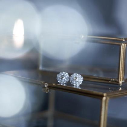 Hochwertige Glasperlen Ohrringe Modell Ines in Schneeweiß