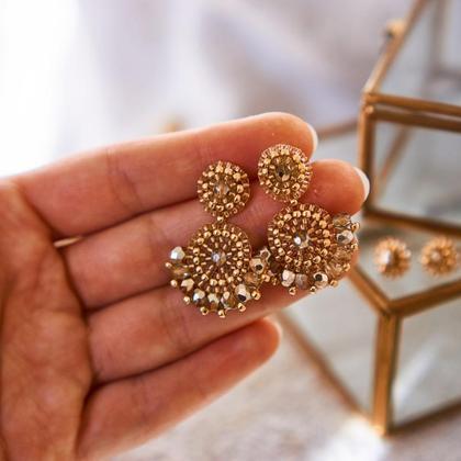 Perlenohrringe Modell Valerie in Gold