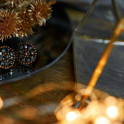 Perlenohrringe Modell Elise in Dunkelgrau und Kupfer - Image 2