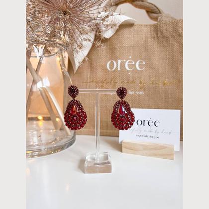 Perlenohrringe Modell Maria in Rot - Image 3