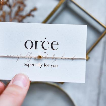 Beiges Armband mit kleiner Perle in Roségold