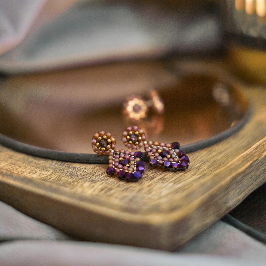 Kopie Ohrringe Modell Anna in Violett - Image 2
