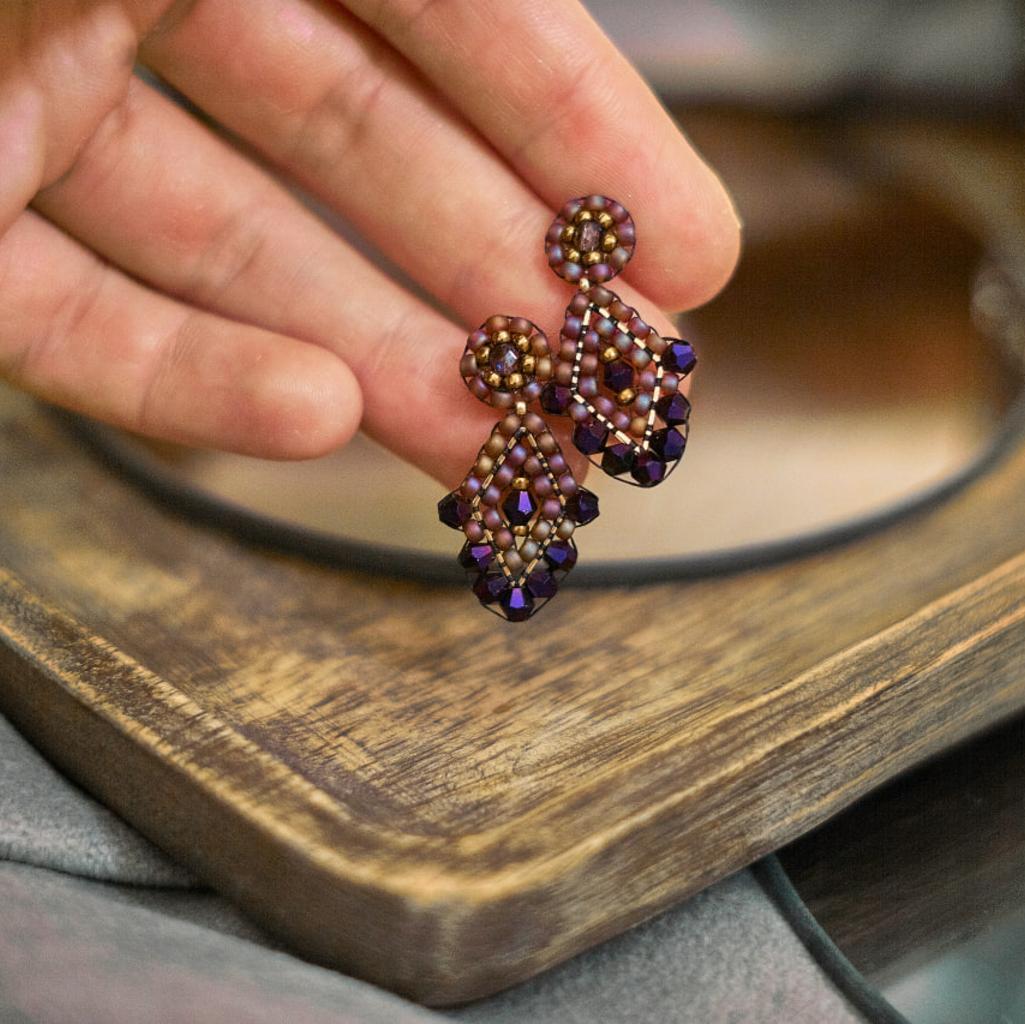 Kopie Ohrringe Modell Anna in Violett - Image 3