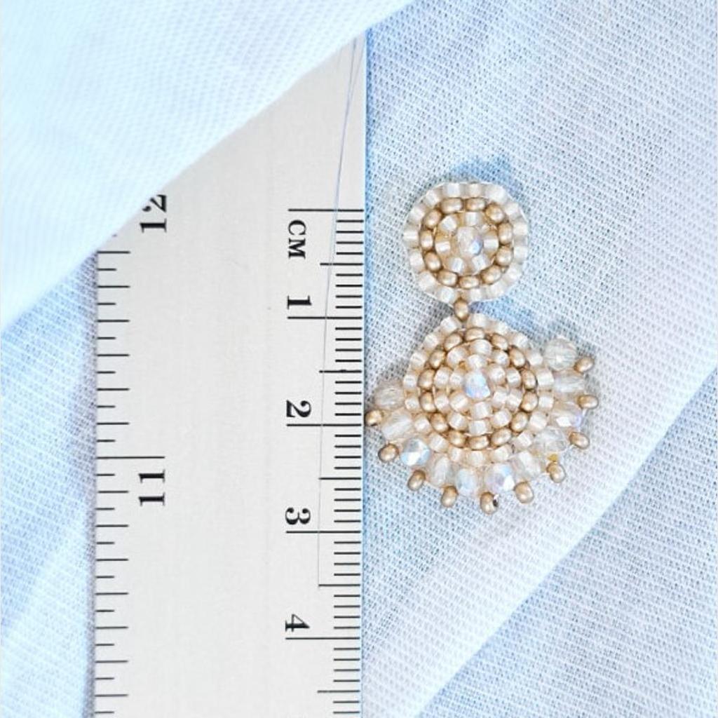 Honigfarbene Glasperlen Ohrringe Modell Valerie - Image 3