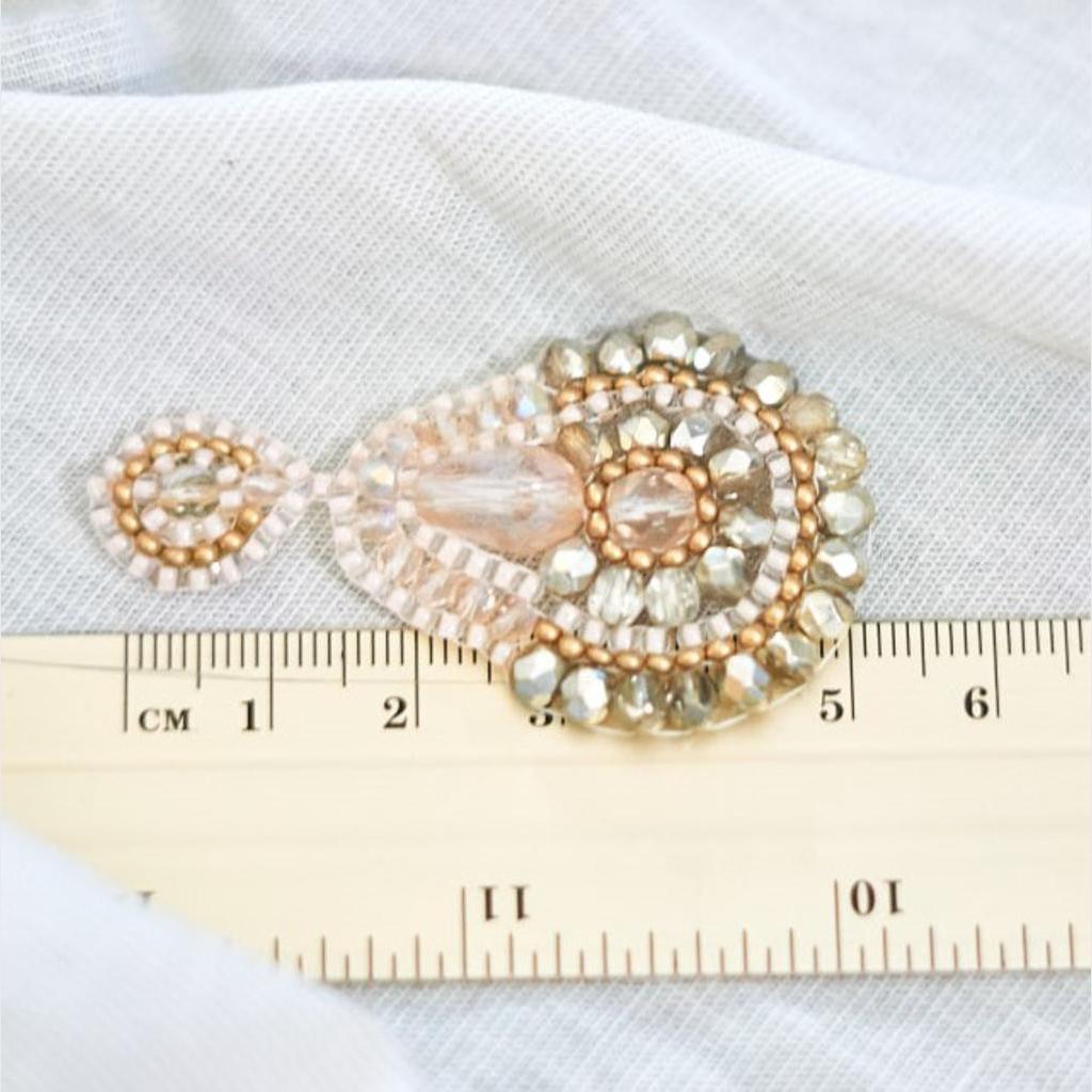 Perlenohrringe in Rosa und Gold - handgefertigt - Image 3