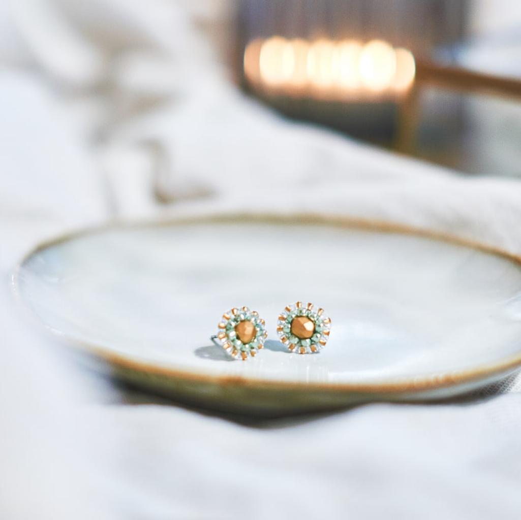 Ohrstecker Modell Ines in Mint und Gold