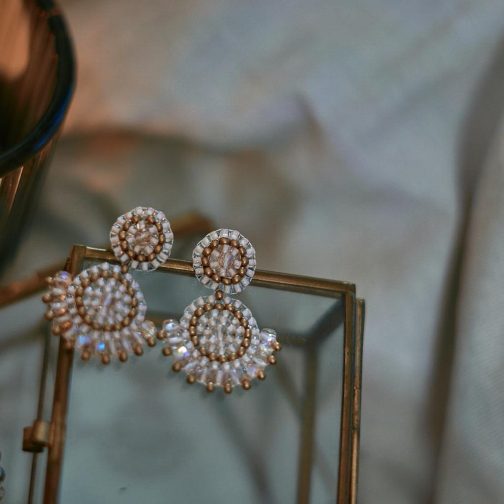 Rosa und Gold Ohrringe Modell Valerie - Image 4