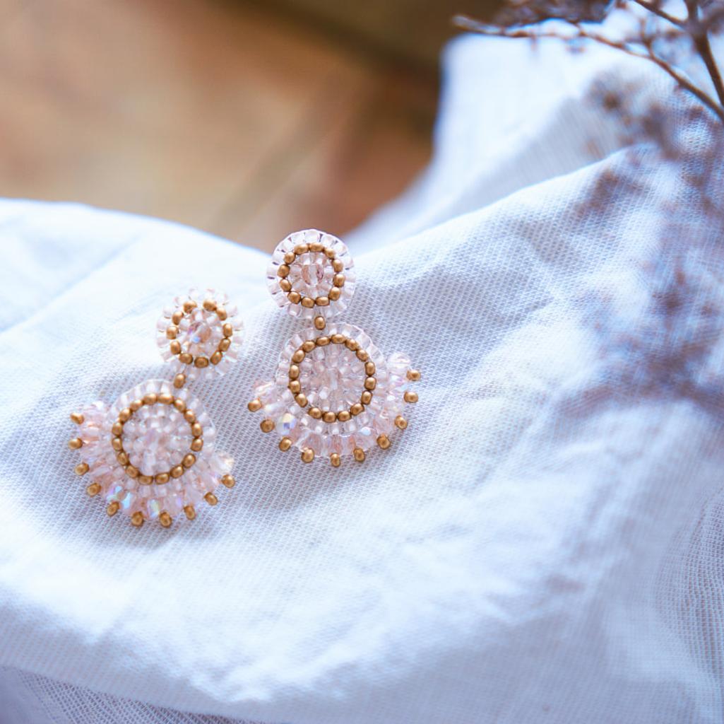 Rosa und Gold Ohrringe Modell Valerie