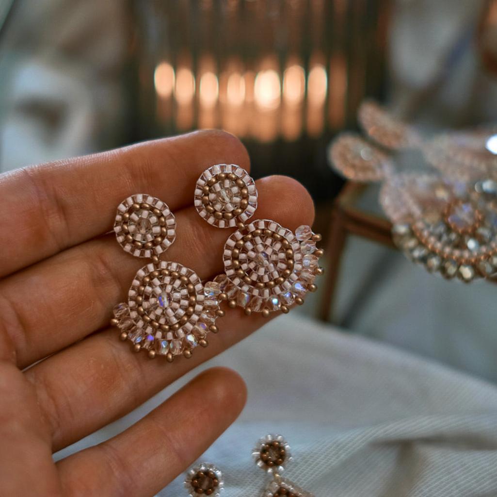 Rosa und Gold Ohrringe Modell Valerie - Image 2