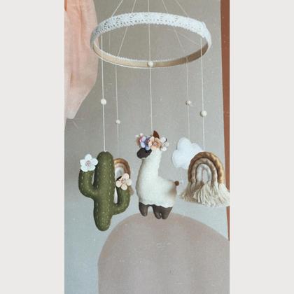 Makramee Regenbogen Mobile Alpaca Paula