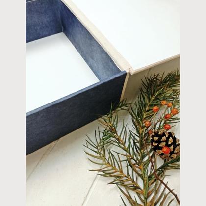 Geschenkschachtel mit Klappdeckel "Blumen blaugrün" - Image 3