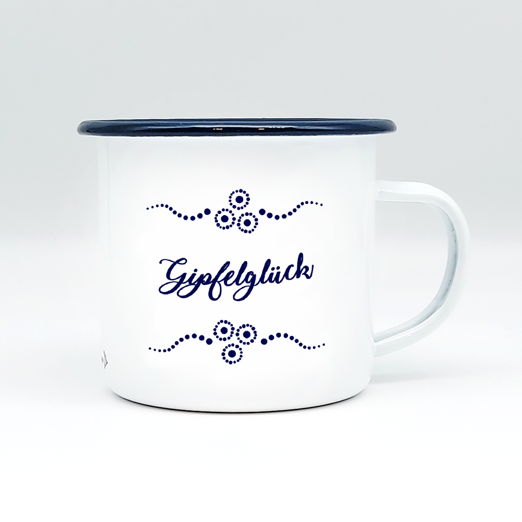 GIPFELGLÜCK - Mundart Emaille Häferl