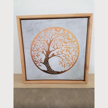 Lebensbaum im handgefertigten Zirbenrahmen