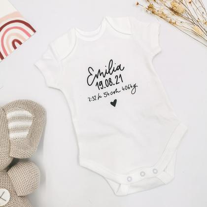 personalisierbarer Babybody zur Geburt